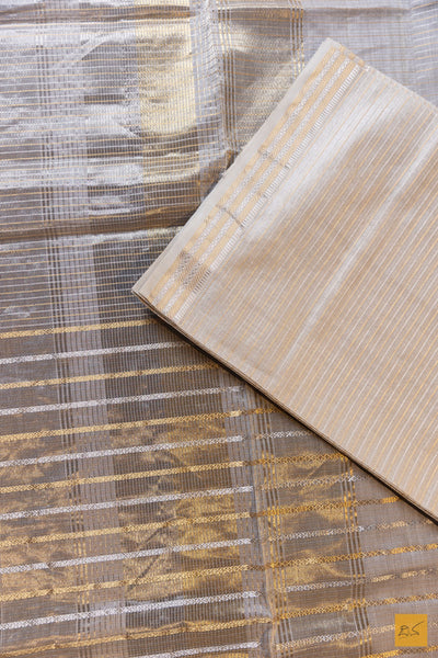 Bahuroopa- Off White Maheshwari Silk Cotton Handwoven Saree