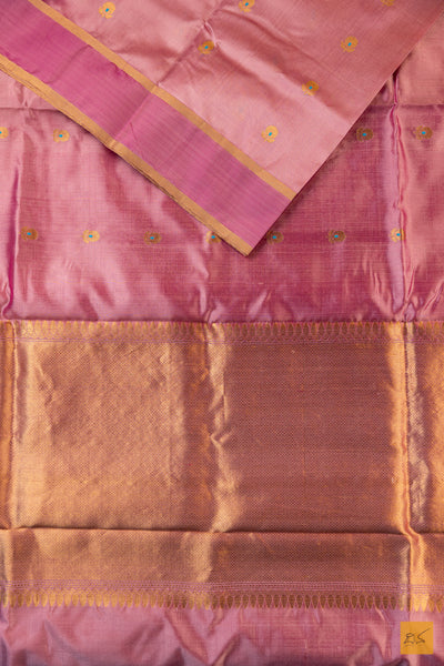 Pink Chanderi Pure Silk Handwoven Saree