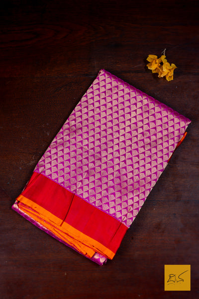 Mahiyasyi- Pink Banarasi Katan Silk Handwoven Saree