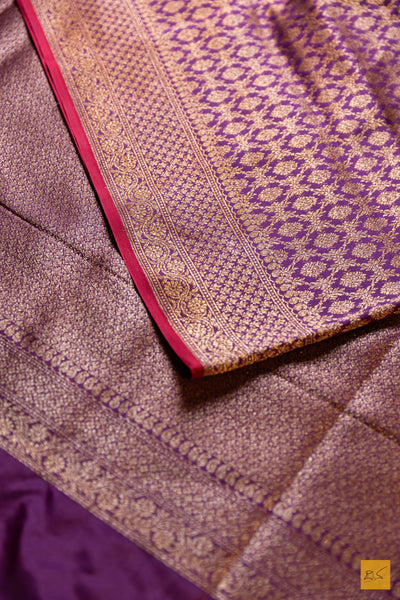 Vidhathri- Purple Banarasi Katan Silk Brocade Saree