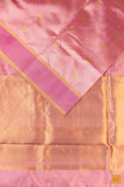 Pink Chanderi Pure Silk Handwoven Saree