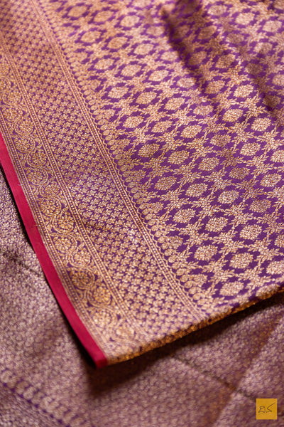 Vidhathri- Purple Banarasi Katan Silk Brocade Saree