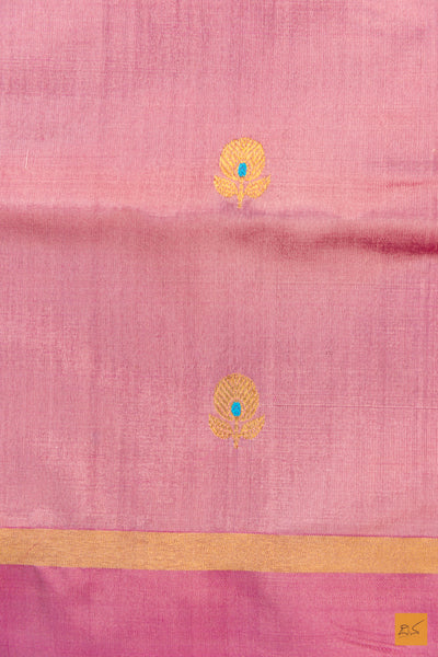 Pink Chanderi Pure Silk Handwoven Saree