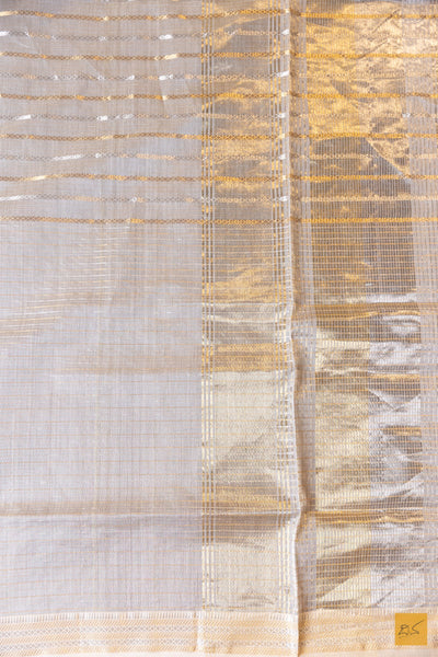 Bahuroopa- Off White Maheshwari Silk Cotton Handwoven Saree