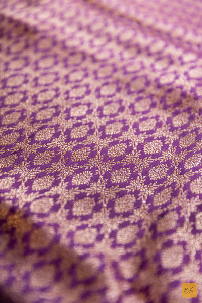 Vidhathri- Purple Banarasi Katan Silk Brocade Saree