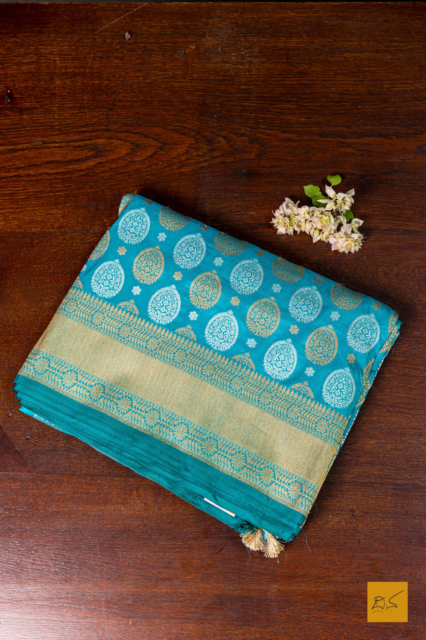 Bhanu- Sea Green Banarasi Katan Silk Handwoven Saree