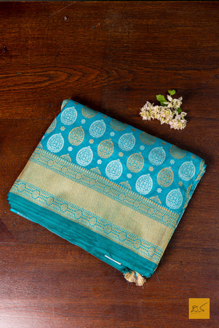 Bhanu- Sea Green Banarasi Katan Silk Handwoven Saree