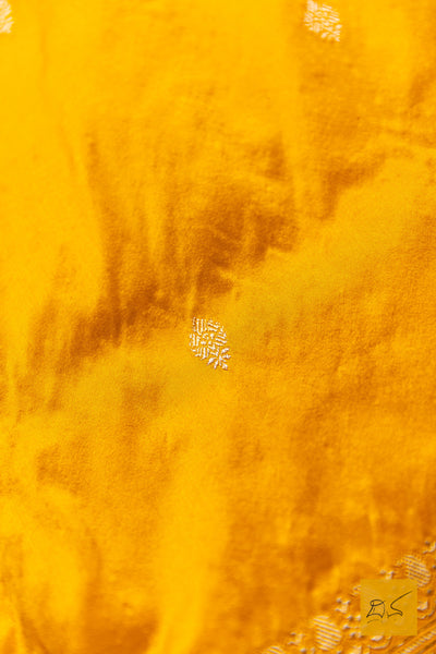 Mohana- Yellow Banarasi Katan Silk Handwoven Saree