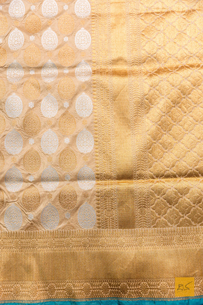 Basanthi- Off White Banarasi Katan Silk Handwoven Saree