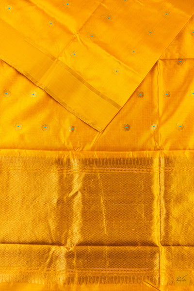 Yellow Chanderi Pure Silk Handwoven Saree
