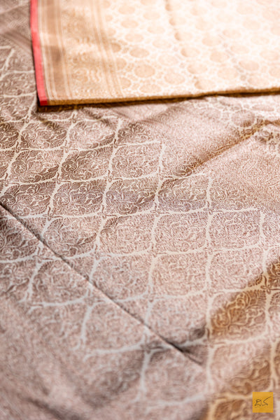 Avyuktha- Cream Banarasi Katan Silk Brocade Saree