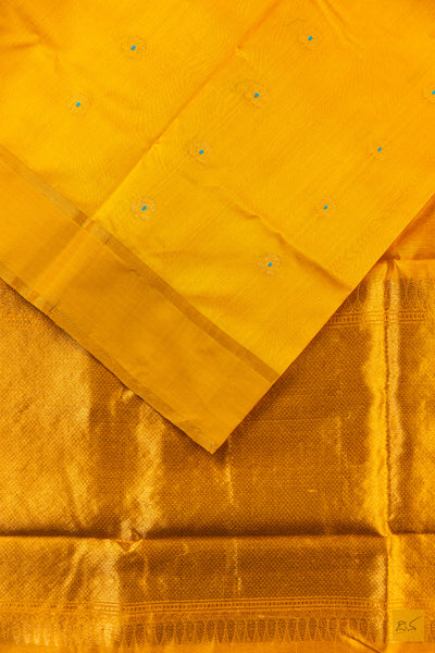 Yellow Chanderi Pure Silk Handwoven Saree