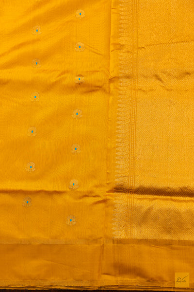 Yellow Chanderi Pure Silk Handwoven Saree