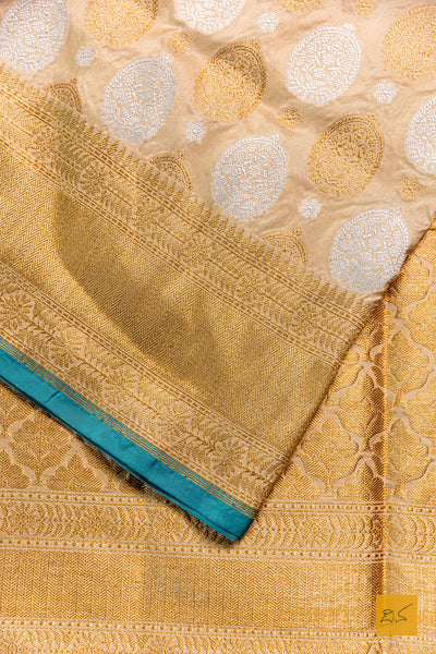 Basanthi- Off White Banarasi Katan Silk Handwoven Saree