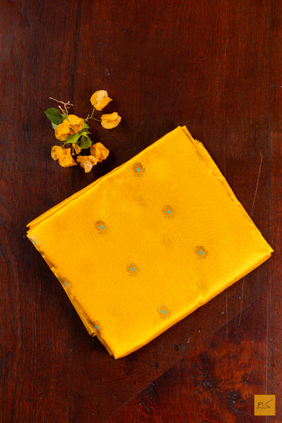 Yellow Chanderi Pure Silk Handwoven Saree