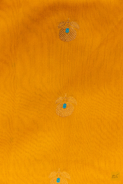 Yellow Chanderi Pure Silk Handwoven Saree