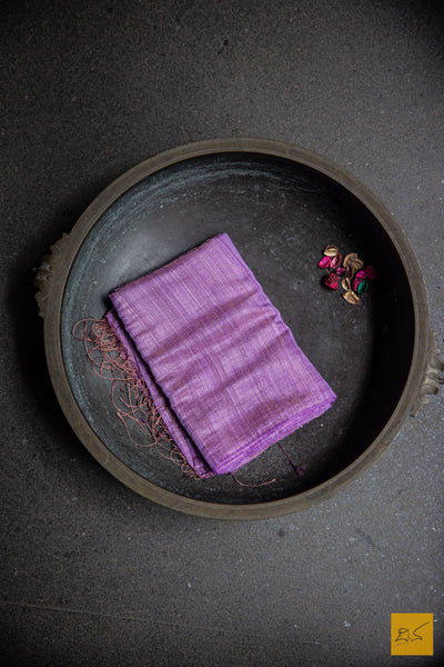 Purple Resham Matka Tissue Handwoven Saree