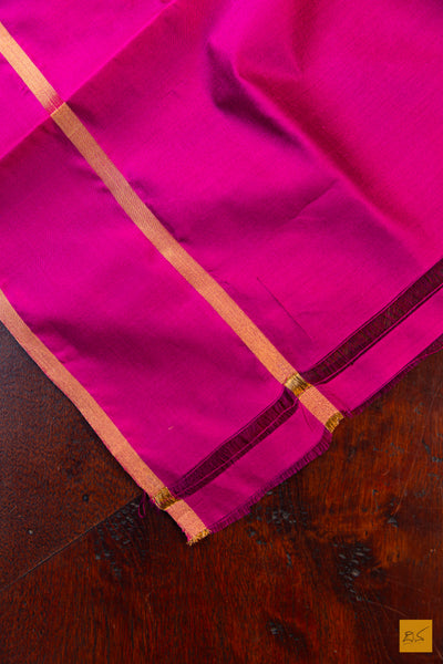 Purple Chanderi Pure Silk Handwoven Saree
