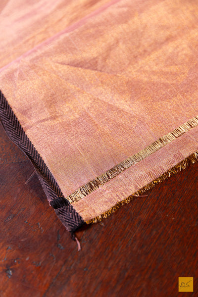 Chaithra- Pink Tissue Maheshwari Silk Cotton Handwoven Saree