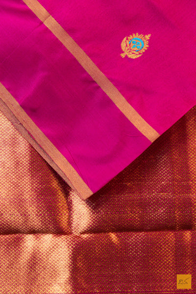 Purple Chanderi Pure Silk Handwoven Saree