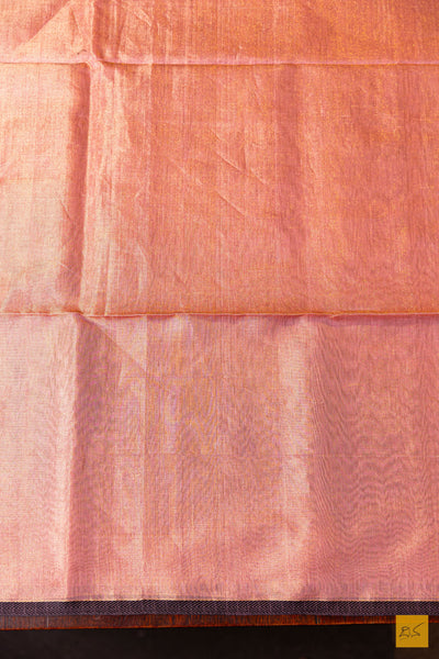 Chaithra- Pink Tissue Maheshwari Silk Cotton Handwoven Saree