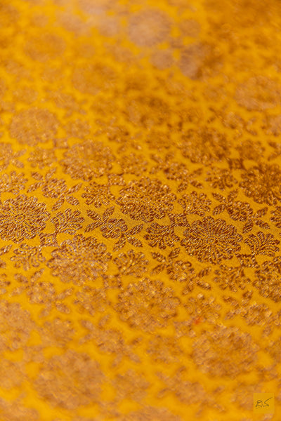 Akshari- Yellow Banarasi Katan Silk Brocade Saree