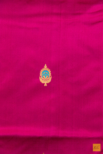 Purple Chanderi Pure Silk Handwoven Saree
