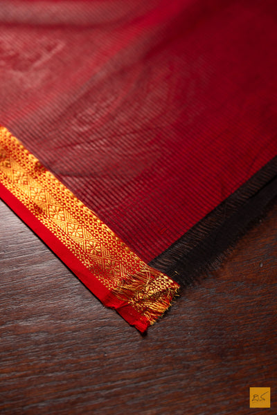 Shwetha- Blue Maheshwari Garbh Reshmi Handwoven Saree