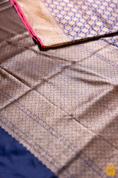 Sumukhi- Blue Banarasi Katan Silk Brocade Saree