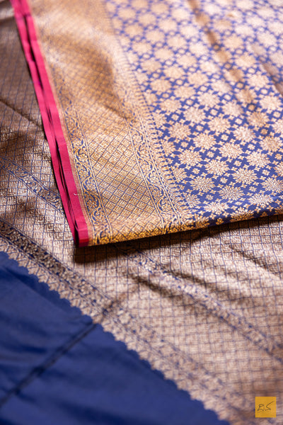 Sumukhi- Blue Banarasi Katan Silk Brocade Saree