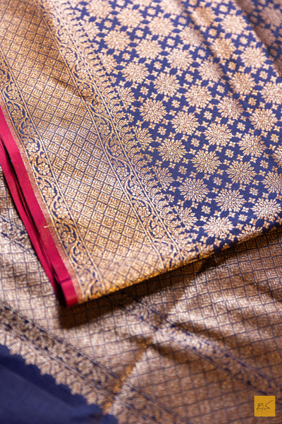 Sumukhi- Blue Banarasi Katan Silk Brocade Saree