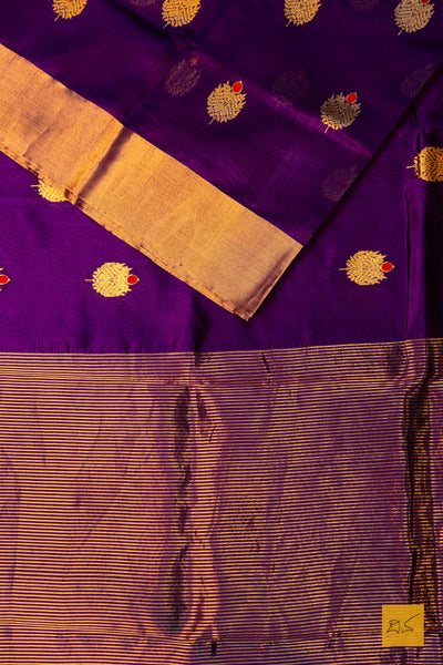 Sumukhi- Purple Chanderi Pure Silk Handwoven Saree
