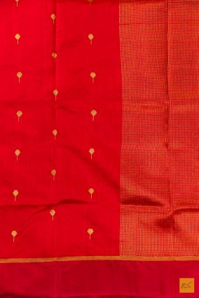 Red Chanderi Pure Silk Handwoven Saree