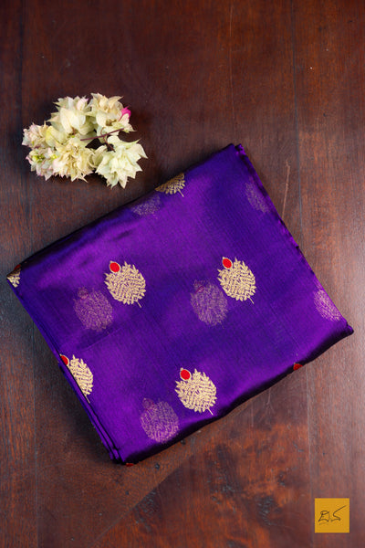 Sumukhi- Purple Chanderi Pure Silk Handwoven Saree
