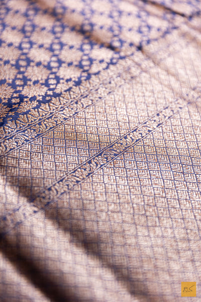 Sumukhi- Blue Banarasi Katan Silk Brocade Saree