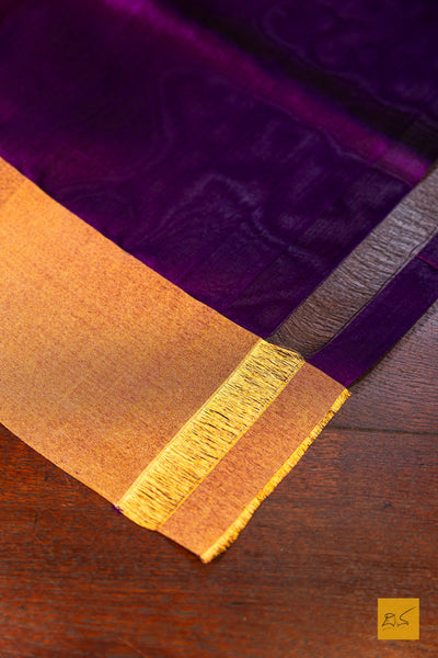 Sumukhi- Purple Chanderi Pure Silk Handwoven Saree