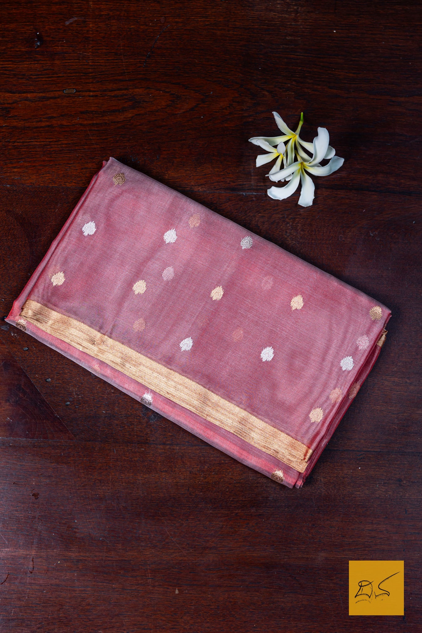 Nischintha- Red Banarasi Tissue Silk Organza Handwoven Saree