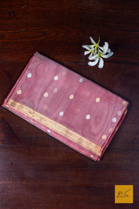 Nischintha- Red Banarasi Tissue Silk Organza Handwoven Saree