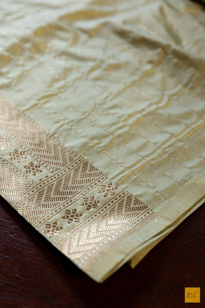 Tejovathi- Pastle Green Banarasi Katan Silk Brocade Saree
