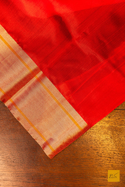 Mohanashini- Red Chanderi Pure Silk Handwoven Saree