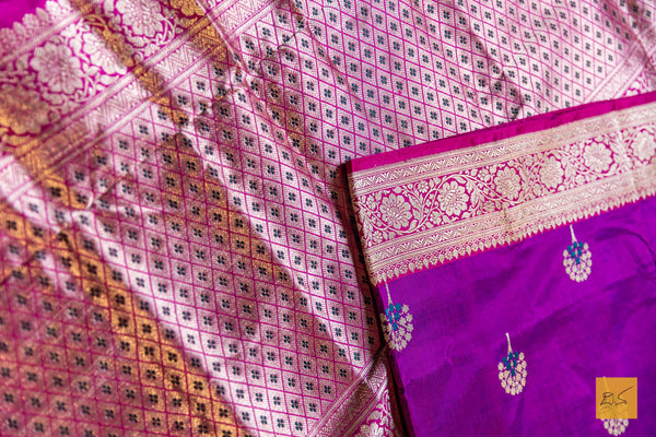 Vandana- Pink Banarasi Katan Silk Handwoven Saree