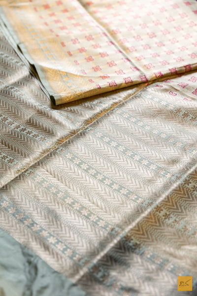 Tejovathi- Pastle Green Banarasi Katan Silk Brocade Saree