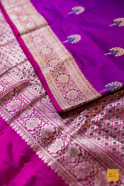 Vandana- Pink Banarasi Katan Silk Handwoven Saree