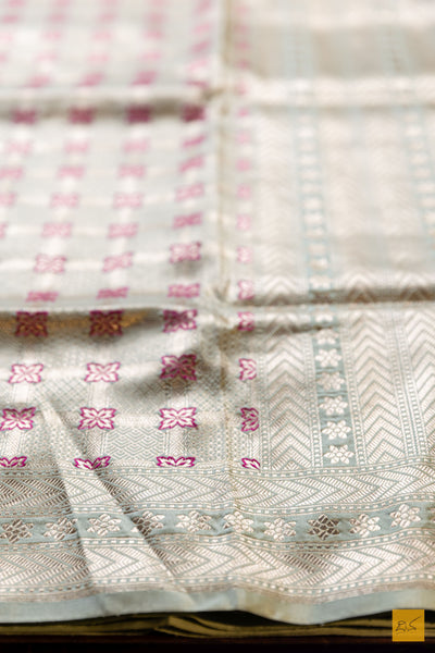 Tejovathi- Pastle Green Banarasi Katan Silk Brocade Saree