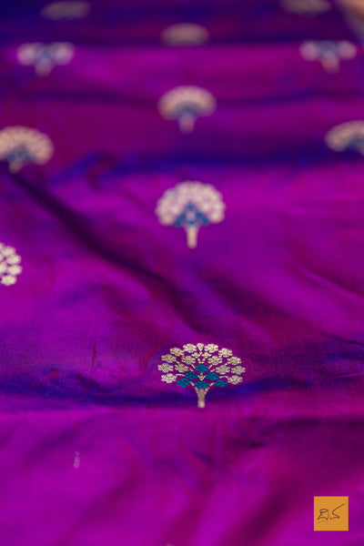 Vandana- Pink Banarasi Katan Silk Handwoven Saree