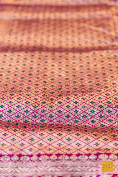 Vandana- Pink Banarasi Katan Silk Handwoven Saree