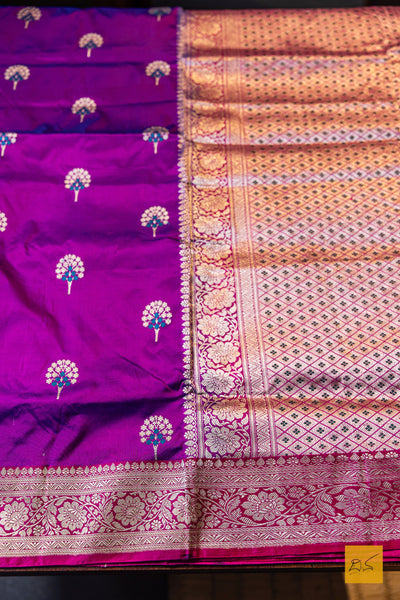 Vandana- Pink Banarasi Katan Silk Handwoven Saree