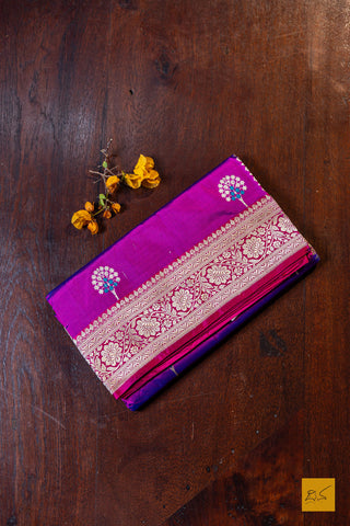 Vandana- Pink Banarasi Katan Silk Handwoven Saree