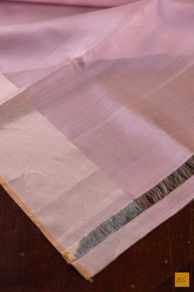 Pastle Pink Chanderi Pure Silk Handwoven Saree