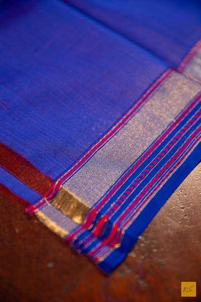 Nandini- Pink Maheshwari Silk Cotton Handwoven Saree